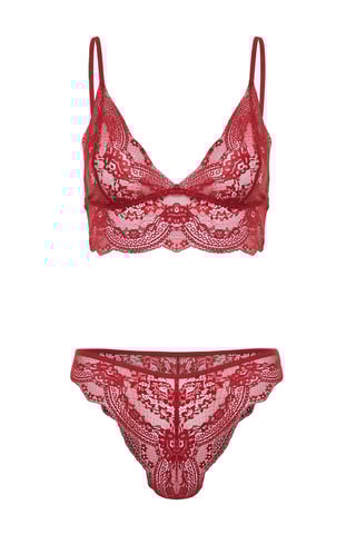 Bralette e cueca de cintura subida - Bordô