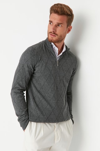 Camisola regular - Cinzento-escuro