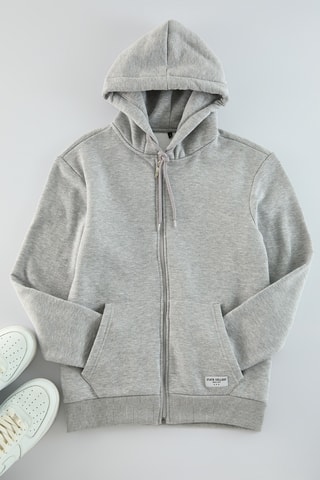Sweat regular com capuz - Cinzento-claro
