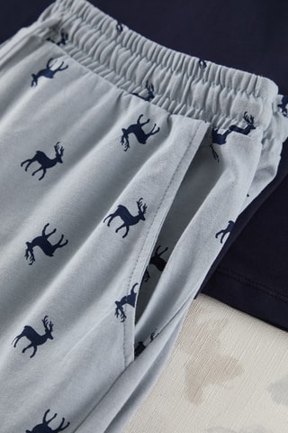 Pijama - Azul-marinho e cinzento
