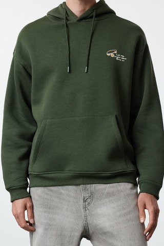 Sweat oversize com capuz - Caqui