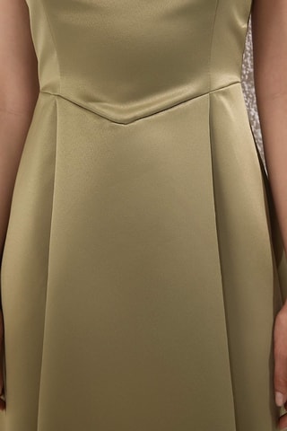 Vestido trapézio sem mangas - Verde-azeitona