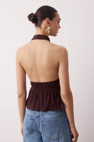 Blusa sem mangas - Castanho