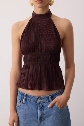 Blusa sem mangas - Castanho