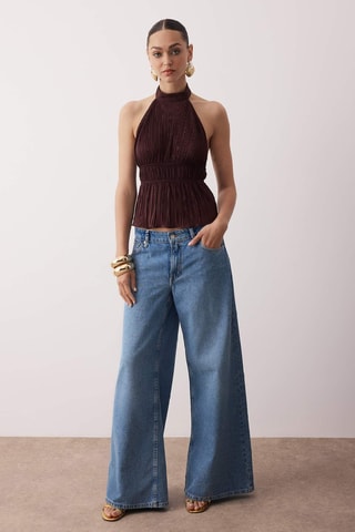 Blusa sem mangas - Castanho