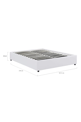 Lit coffre Otto en similicuir blanc avec sommier 160x200cm
