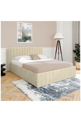Lit-coffre avec sommier Valentina - Beige