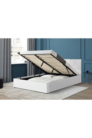 Lit coffre avec sommier Austin - Blanc