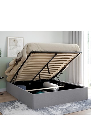 Lit-coffre avec sommier Louise - Gris