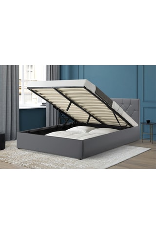 Lit-coffre avec sommier Austin - Gris