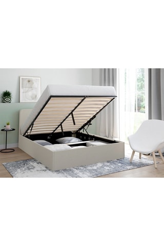 Lit coffre avec sommier Louise - Beige