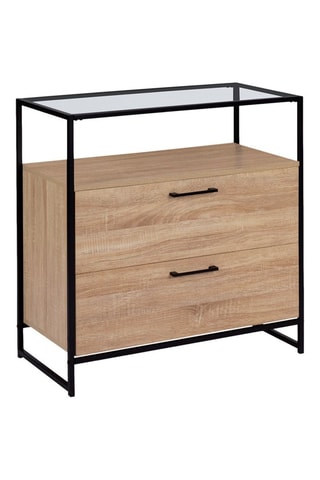 Commode Siena - Imitation bois et noir