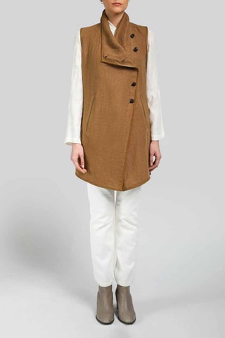 Veste sans manches en laine - Sable