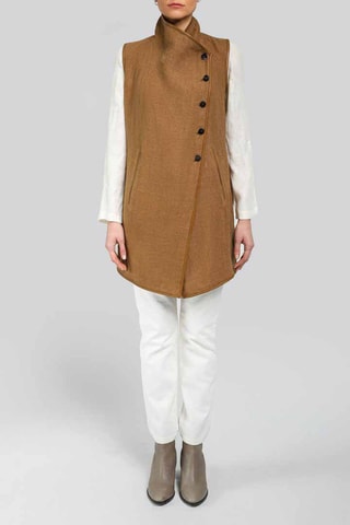 Veste sans manches en laine - Sable