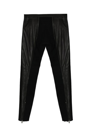 Pantalon skinny en cuir d'agneau - Noir