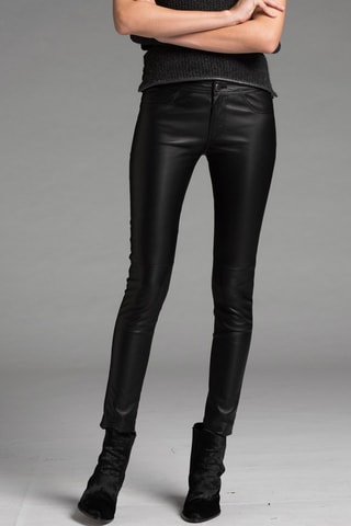 Pantalon en cuir d'agneau - Noir