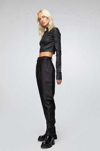 Pantalon casual en laine - 
Noir