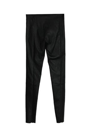 Pantalon skinny en cuir d'agneau - Noir