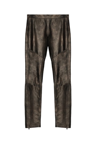 Pantalon skinny en cuir d'agneau - Bronze