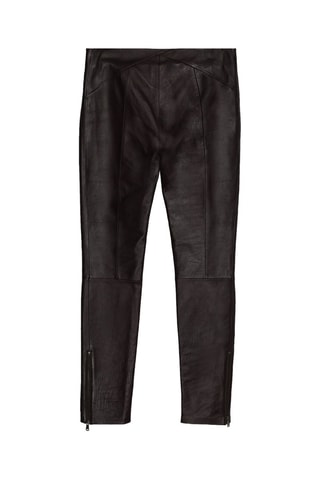 Pantalon skinny en cuir d'agneau - Bordeaux