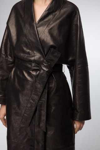 Manteau en cuir d'agneau - Noir
