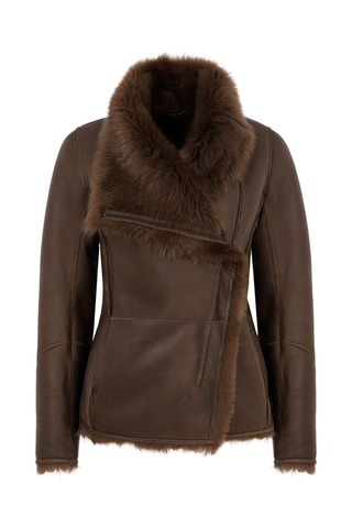 Veste en peau lainée de mouton - Marron