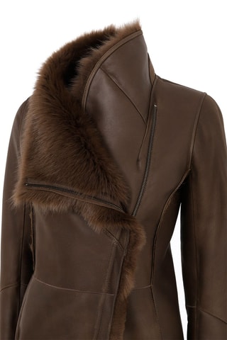 Veste en peau lainée de mouton - Marron