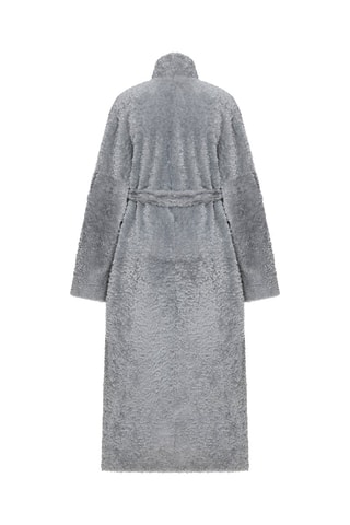 Manteau en peau lainée de mouton - Gris
