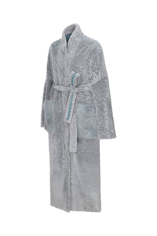 Manteau en peau lainée de mouton - Gris