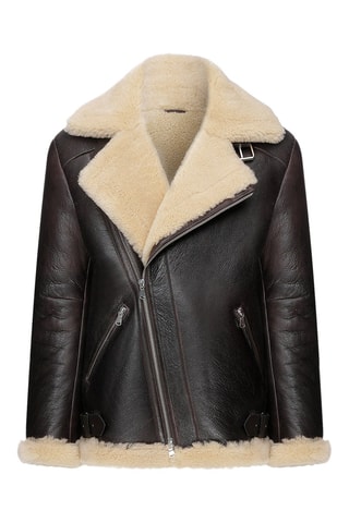 Manteau en cuir de mouton - Anthracite