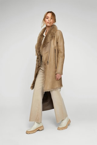 Manteau en peau lainée de mouton Beige