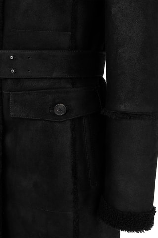 Manteau en peau lainée de mouton - 
Noir