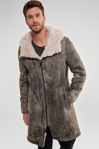 Manteau en cuir de mouton - Anthracite