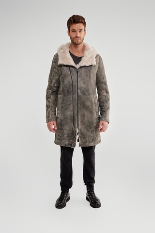 Manteau en cuir de mouton - Anthracite