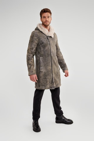 Manteau en cuir de mouton - Anthracite