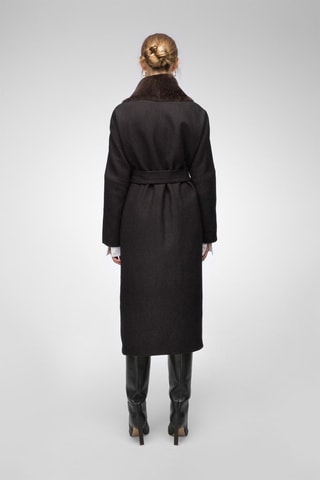 Manteau en lin et laine - Noir