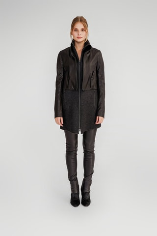 Manteau en cuir d'agneau Anthracite