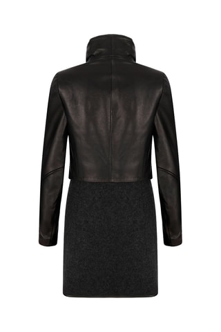 Manteau en cuir d'agneau Anthracite