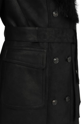Manteau en peau lainée de mouton Noir