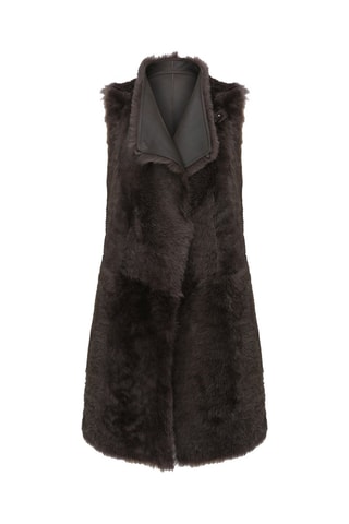 Veste en peau lainée de mouton Marron