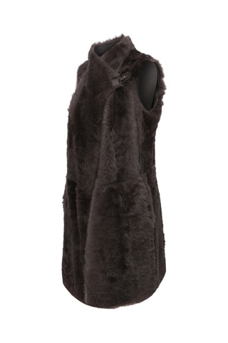 Veste en peau lainée de mouton Marron