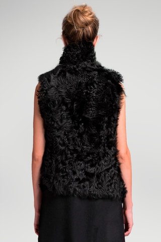 Veste réversible en peau lainée de mouton - Noir