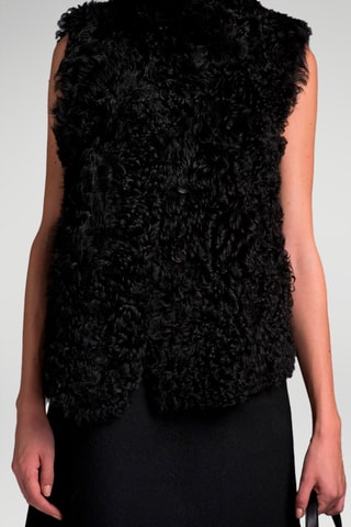 Veste réversible en peau lainée de mouton - Noir