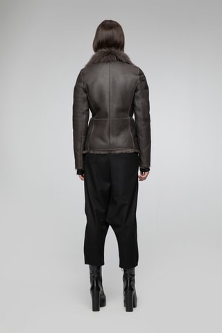 Veste en peau lainée de mouton - Marron