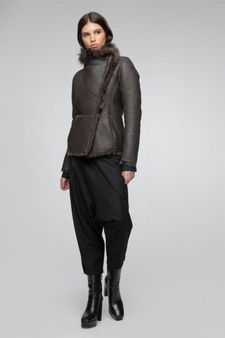 Veste en peau lainée de mouton - Marron