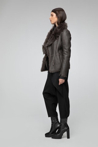 Veste en peau lainée de mouton - Marron