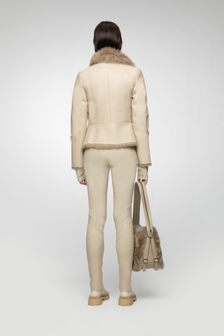 Veste en peau lainée de mouton - Crème