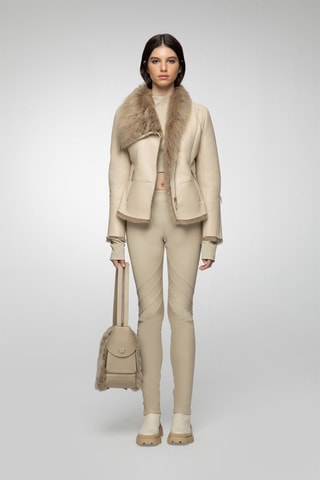 Veste en peau lainée de mouton - Crème