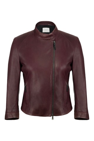 Veste en cuir d'agneau - Bordeaux