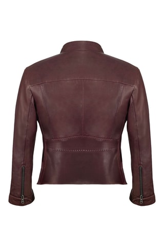 Veste en cuir d'agneau - Bordeaux